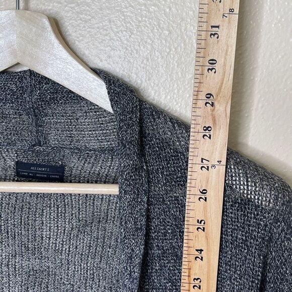 ALLSAINTS Sweater Womens Small Gray Open Front Cardigan Wool Linen Bland - Picture 6 of 9